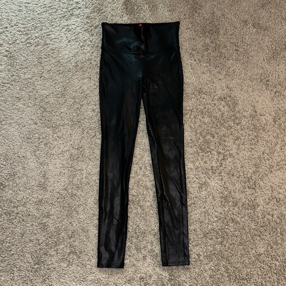 SPANX Metallic Faux Leather Leggings